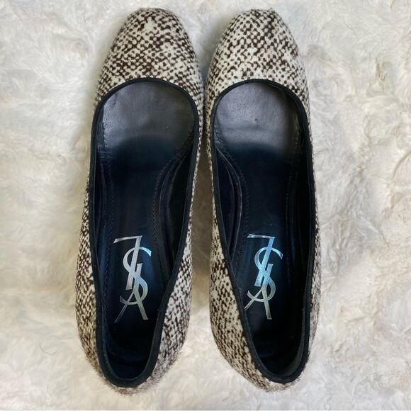 Yves Saint Laurent Tribtoo 105 Ponyhair Platform Pumps Mules Heels Size 37 - Picture 8 of 16